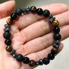 Beaded Bracelet Malachite Black Gallstone Tiger Eye Stone Volcanic Stone Handmade Fashion Geometric Unisex