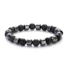 Beaded Bracelet Malachite Black Gallstone Tiger Eye Stone Volcanic Stone Handmade Fashion Geometric Unisex