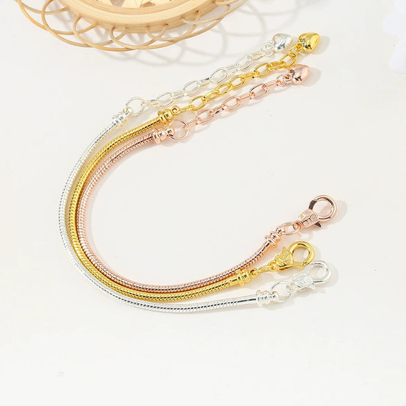 Beaded Bracelet Set Copper Plastic Heart Shaped Electroplated Bracelet Accessories