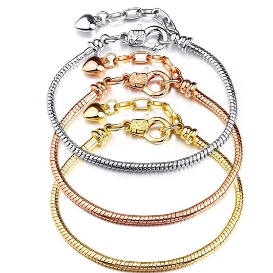 Beaded Bracelet Set Copper Plastic Heart Shaped Electroplated Bracelet Accessories