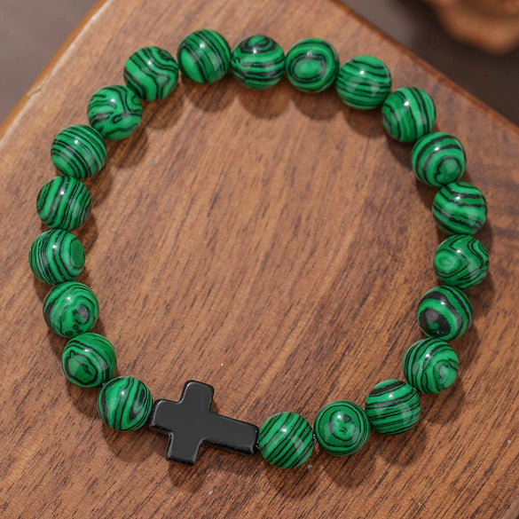 Beaded Bracelet Stone Geometric Manual Unisex Jewelry