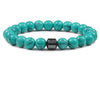 Beaded Bracelet White Turquoise Black Gallstone Tiger Eye Stone Volcanic Stone Handmade Fashion Geometric Unisex