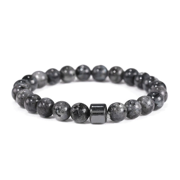Beaded Bracelet White Turquoise Black Gallstone Tiger Eye Stone Volcanic Stone Handmade Fashion Geometric Unisex