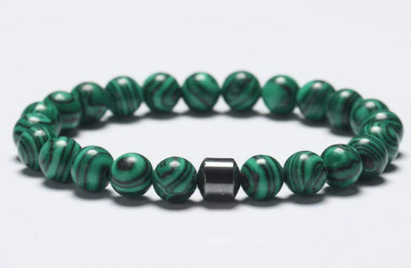 Beaded Bracelet White Turquoise Black Gallstone Tiger Eye Stone Volcanic Stone Handmade Fashion Geometric Unisex