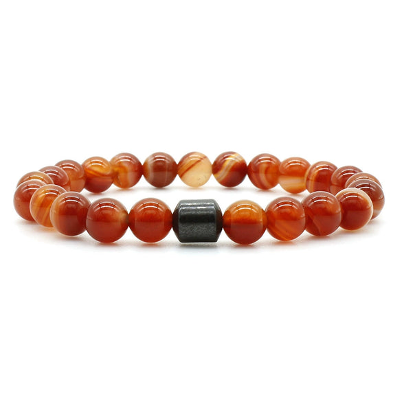 Beaded Bracelet White Turquoise Black Gallstone Tiger Eye Stone Volcanic Stone Handmade Fashion Geometric Unisex