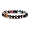 Beaded Bracelet White Turquoise Black Gallstone Tiger Eye Stone Volcanic Stone Handmade Fashion Geometric Unisex