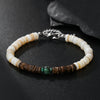 Beaded Bracelet Wooden Beads Stone Stainless Steel Geometric Handmade Unisex