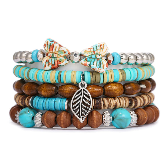 Beaded Bracelets Wood Zinc Alloy Natural Stone Geometric Electroplating Unisex