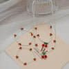 Beaded Cherry Flower Crystal Woven Necklace And Bracelet For Women With Fruit Pattern