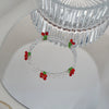 Beaded Cherry Flower Crystal Woven Necklace And Bracelet For Women With Fruit Pattern