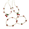Beaded Cherry Flower Crystal Woven Necklace And Bracelet For Women With Fruit Pattern