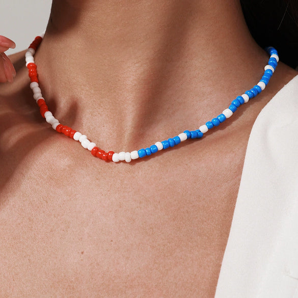 Beaded Clavicle Chain Necklace Women Light Luxury Handmade