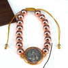 Beaded Copper Gold Plated Geometric Handwoven Adjustable Women's Bracelet Jewelry
