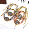 Beaded Copper Gold Plated Geometric Handwoven Adjustable Women's Bracelet Jewelry