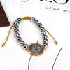 Beaded Copper Gold Plated Geometric Handwoven Adjustable Women's Bracelet Jewelry