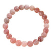 Beaded Couple Bracelet Rhodolite Pink Turquoise Handmade Flower Pattern