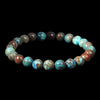 Beaded Couple Bracelet Rhodolite Pink Turquoise Handmade Flower Pattern