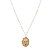Beaded Cross Totem Pendant Stainless Steel Necklace Women's Jewelry Electroplated