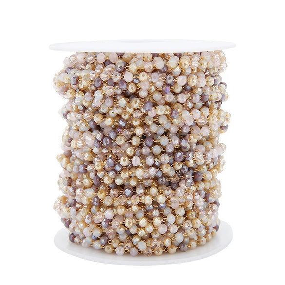 Beaded Crystal Chain Jewelry Accessories Mobile Phone Accessories Stainless Steel 18K Plated Handmade Bracelet Chain