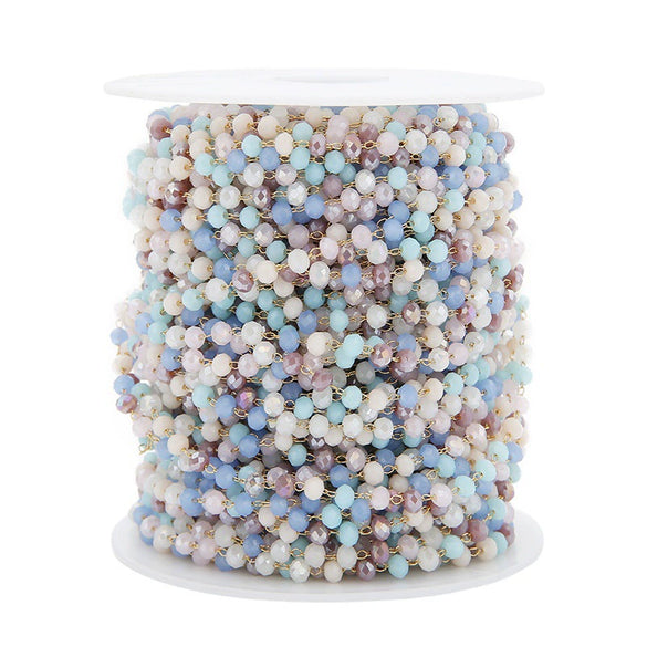 Beaded Crystal Chain Jewelry Accessories Mobile Phone Accessories Stainless Steel 18K Plated Handmade Bracelet Chain