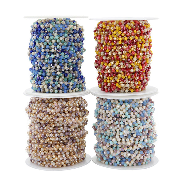 Beaded Crystal Chain Jewelry Accessories Mobile Phone Accessories Stainless Steel 18K Plated Handmade Bracelet Chain
