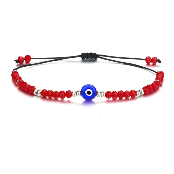 Beaded Crystal Glass Hand Woven Evil Devil Eye Unisex Bracelet