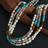 Beaded Handmade Natural Stone Necklace And Bracelet With Geometric Style