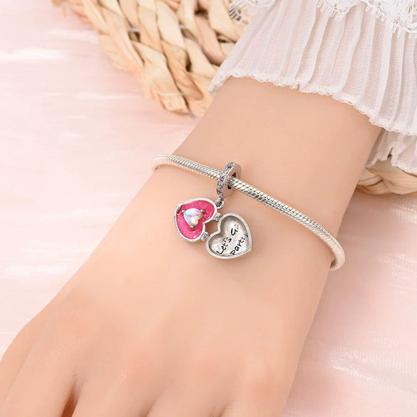 Beaded Hanging Ornament Jewelry Accessories Bracelet Silver Plated With Dripping Oil Design