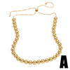 Beaded Heart Necklace Copper Gold Plated Hip Hop Clavicle Chain