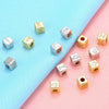 Beaded Jewelry Accessories Copper Diy Bracelet Beads With Block Letter And Rubik's Cube Design Electroplated