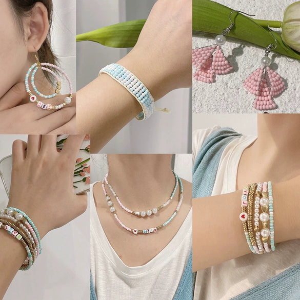 Beaded Jewelry Accessories Glass Glaze Cartoon Baking Paint Rice Beads For Ring Bracelet