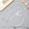 Beaded Mobile Phone Lanyard Bag Keychain Pendant Accessories With Cross And Bow Pattern Handmade
