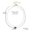 Beaded Necklace Clavicle Chain Imitation Pearl Alloy Heart Flowers Geometric Design Diamond Style For Women