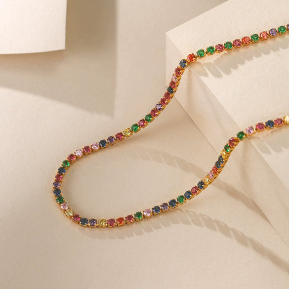 Beaded Necklace For Women Colorful Light Luxury Niche Bohemian Style Nonfading