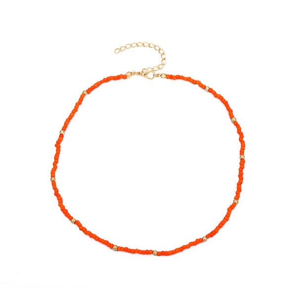 Beaded Necklace Geometric Style Bohemian With Zircon And Cross Chain