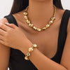 Beaded Necklace Geometric Style Ccb Material Electroplating Treatment Irregular Round Ball Chain For Women