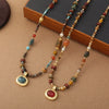 Beaded Necklace Natural Stone Geometric Vintage Handmade Women's