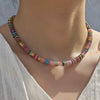Beaded Necklace Natural Stone Stainless Steel Geometric Handmade Bohemian Light Luxury Clavicle Chain Unisex
