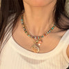 Beaded Necklace Natural Stone Stainless Steel Geometric Handmade Bohemian Light Luxury Clavicle Chain Unisex