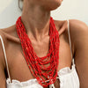 Beaded Necklace Rice Beads Geometric Handmade Exaggerated Stylish Multilayer Women's
