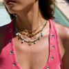 Beaded Necklace Stainless Steel Goldplated Star Style