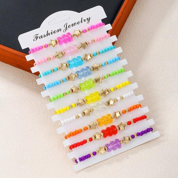 Beaded Rainbow Acrylic Animal Handmade Unisex Bracelet