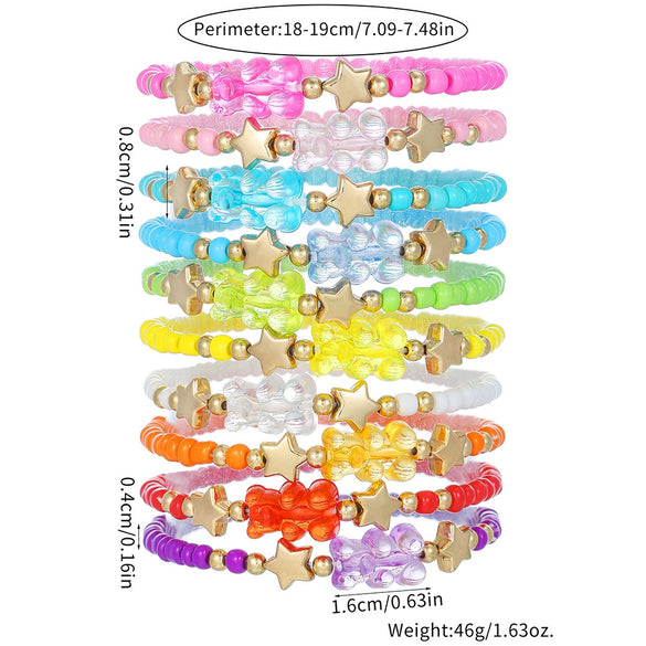 Beaded Rainbow Acrylic Animal Handmade Unisex Bracelet