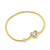 Beaded Resin Love Stretch Bracelet With Heart Shape For Women