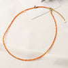 Beaded Stacking Necklace Stainless Steel Geometric Handmade Natural Stone Clavicle Chain