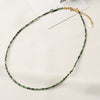 Beaded Stacking Necklace Stainless Steel Geometric Handmade Natural Stone Clavicle Chain
