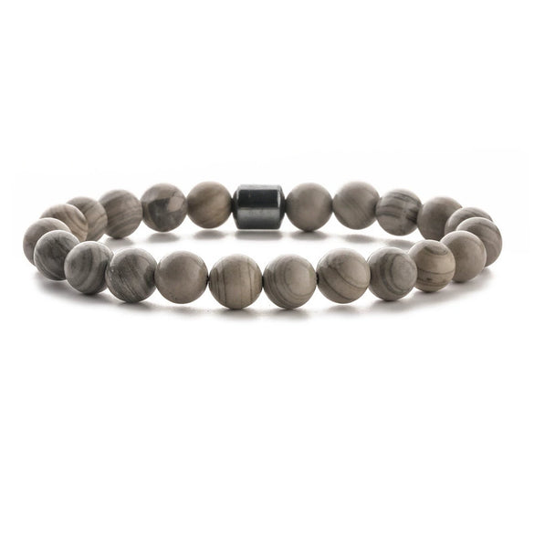 Beaded Stone Bracelet Handmade Fashion Geometric Style Unisex