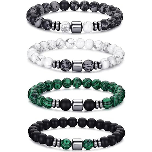 Beaded Stone Bracelet Handmade Fashion Geometric Style Unisex