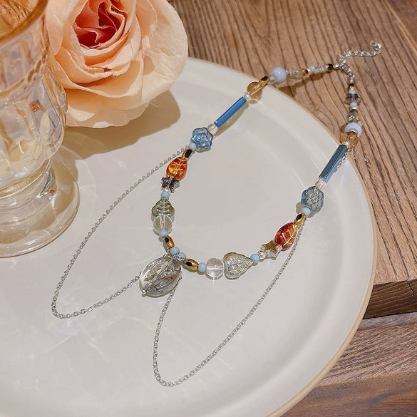 Beaded Women's Middle Ancient Style Handmade Necklace With Animals And Zodiac Pattern