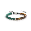 Beaded Woven Bracelet Tiger Eye Stone Black Agate Geometric Handmade For Men And Women